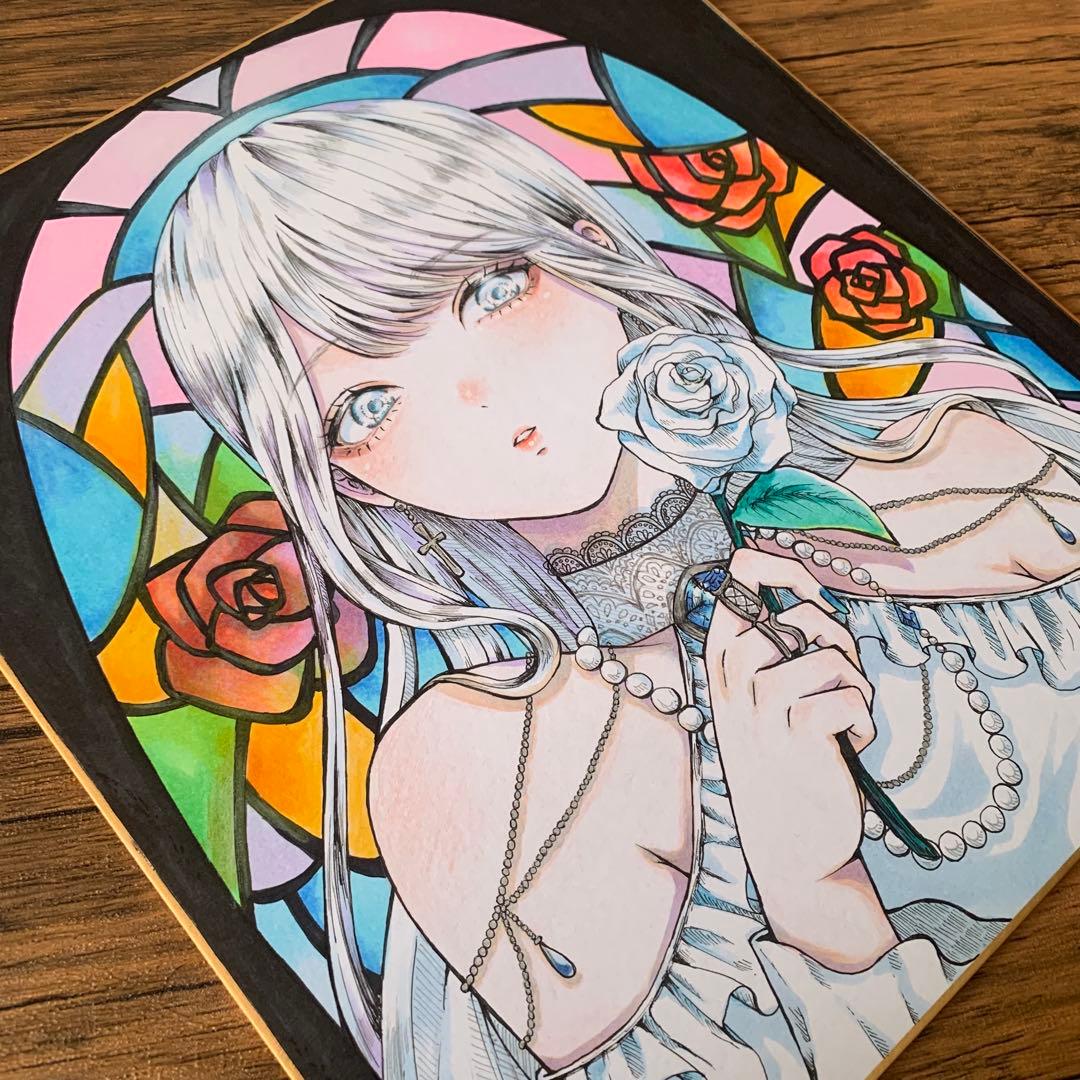 ぷ*ん様 No.11手描きイラスト　オリジナル　アナログ　色紙　原画