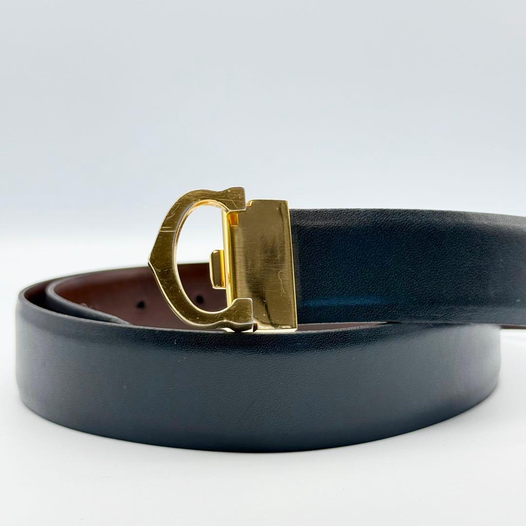 ✨良品✨カルティエ ベルトC金具 ゴールド金具 箱付 男女兼用 2色リバーシブル