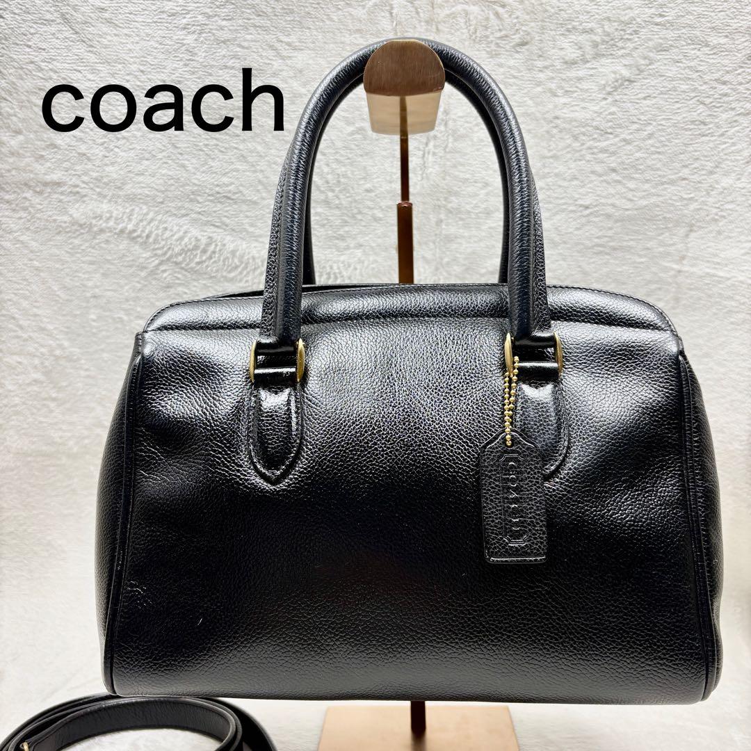 coach ミニボストン　レザー　バッグ　本革　ブラック　２WAY　4410