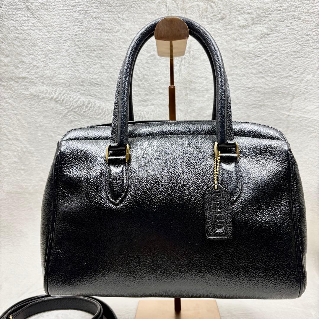 coach ミニボストン　レザー　バッグ　本革　ブラック　２WAY　4410