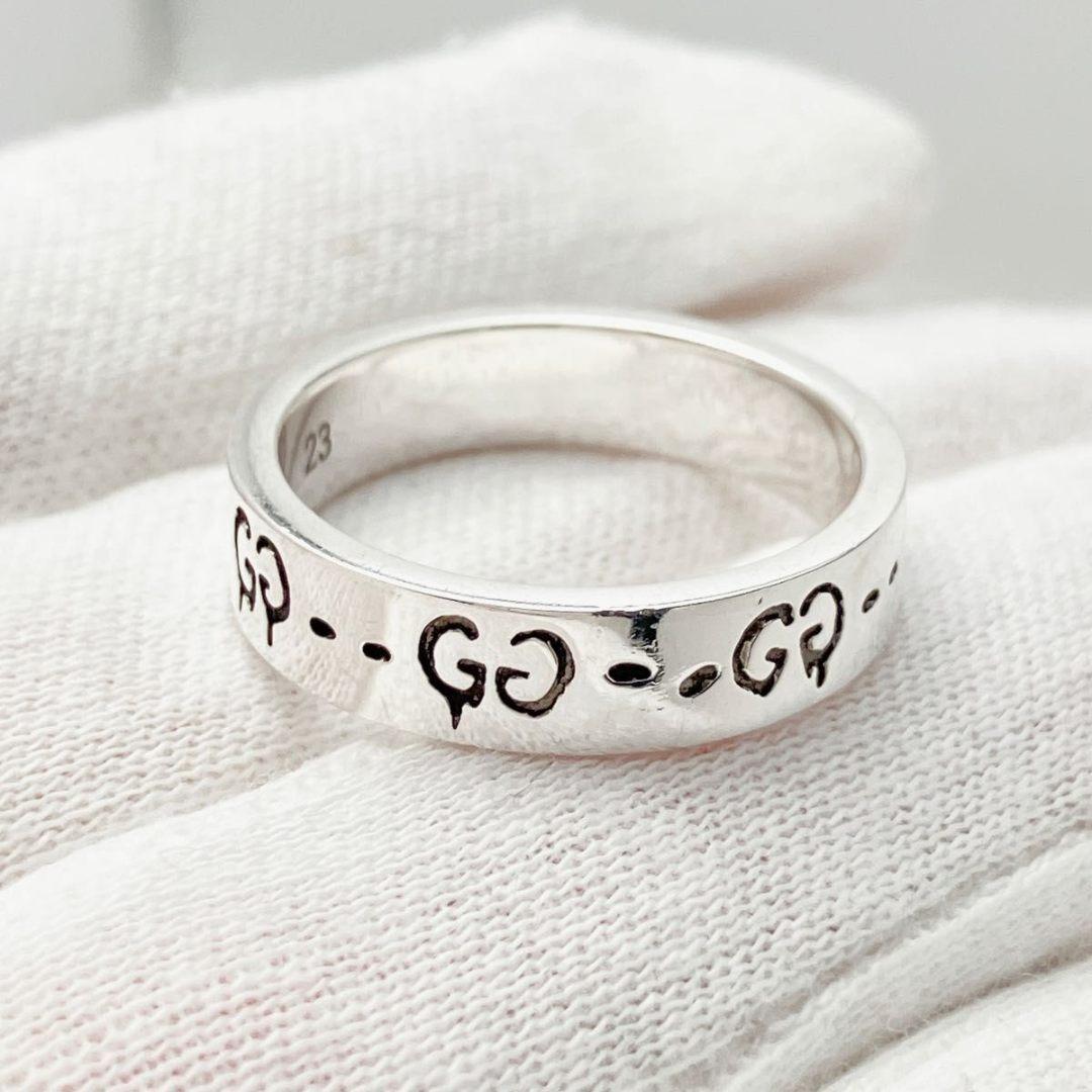 極美品 グッチ GUCCI 925 ゴースト リング 指輪 シルバー 1211
