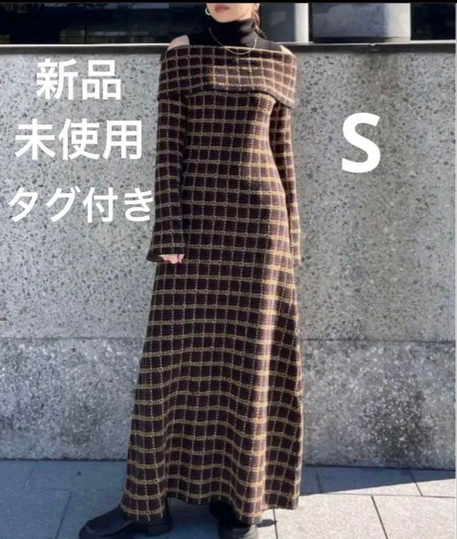 新品未使用タグ付KNITDRESS S AMERIOUNDOFFSHOULDER