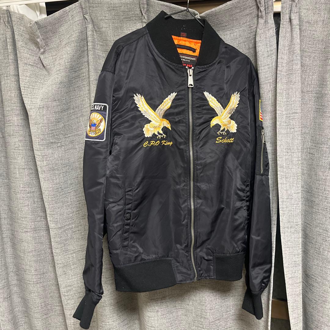 最終値下げSchott ブラック ナイロンジャケット
