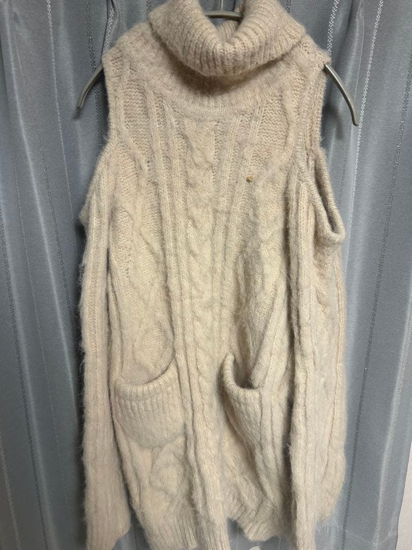 トップス ANDMARY Allyn cable knit dress beige