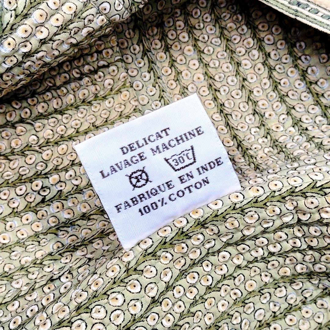 古着 Brigitte Singh ブロックプリントキルティングコート メンズ1