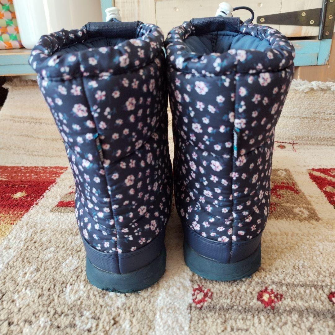 ノースフェイス ダウンブーツ 25㎝ 花柄ネイビー