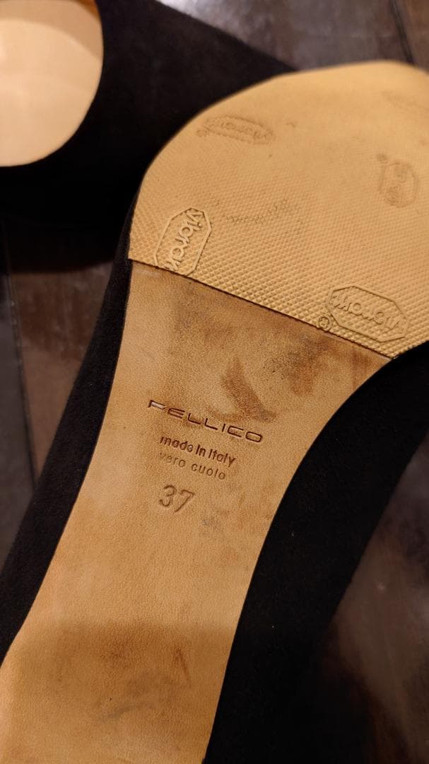 PELLICO 黒 スエード ハイヒール 37