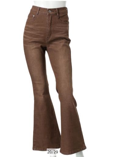 【まゆまゆ】【新品】　美脚セミフレアデニムパンツ 　リランドチュール