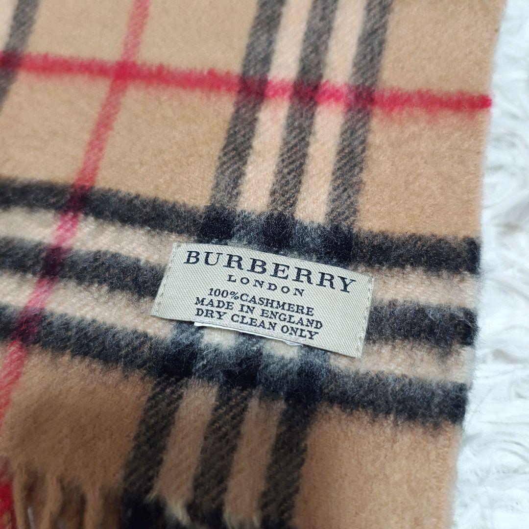 美品 バーバリー カシミア100％ マフラー ノバチェック ベージュ