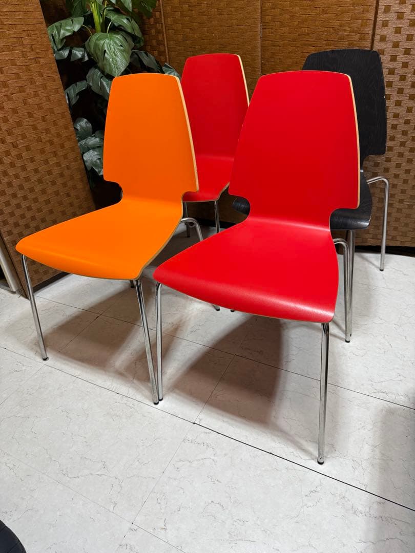 ☆希少☆IKEA VILMAR 廃盤 チェア レトロポップな4脚セット