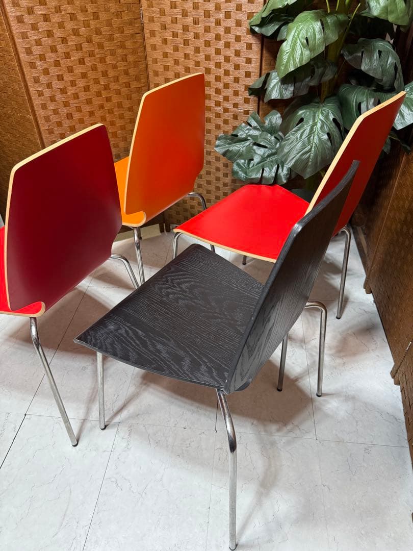 ☆希少☆IKEA VILMAR 廃盤 チェア レトロポップな4脚セット