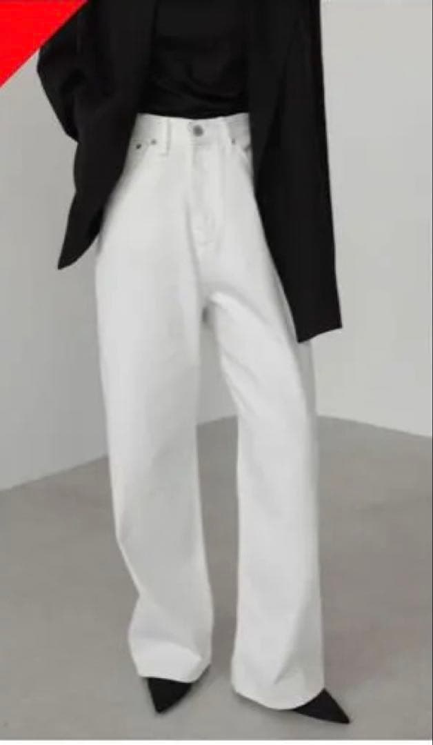 ★marimo★na.e Wide Loose Jeans ホワイト S