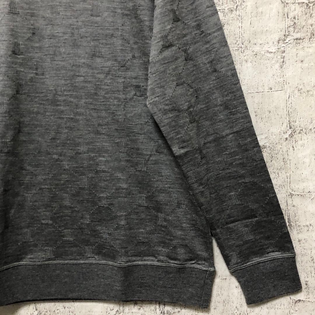 【LANVIN COLLECTION】モックネックニット　杢グレー 52(XL)