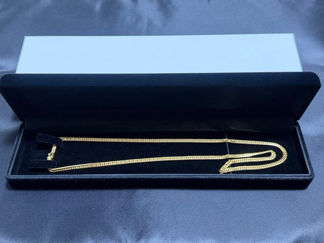 【K18】６面カットダブル ネックレス【喜平】