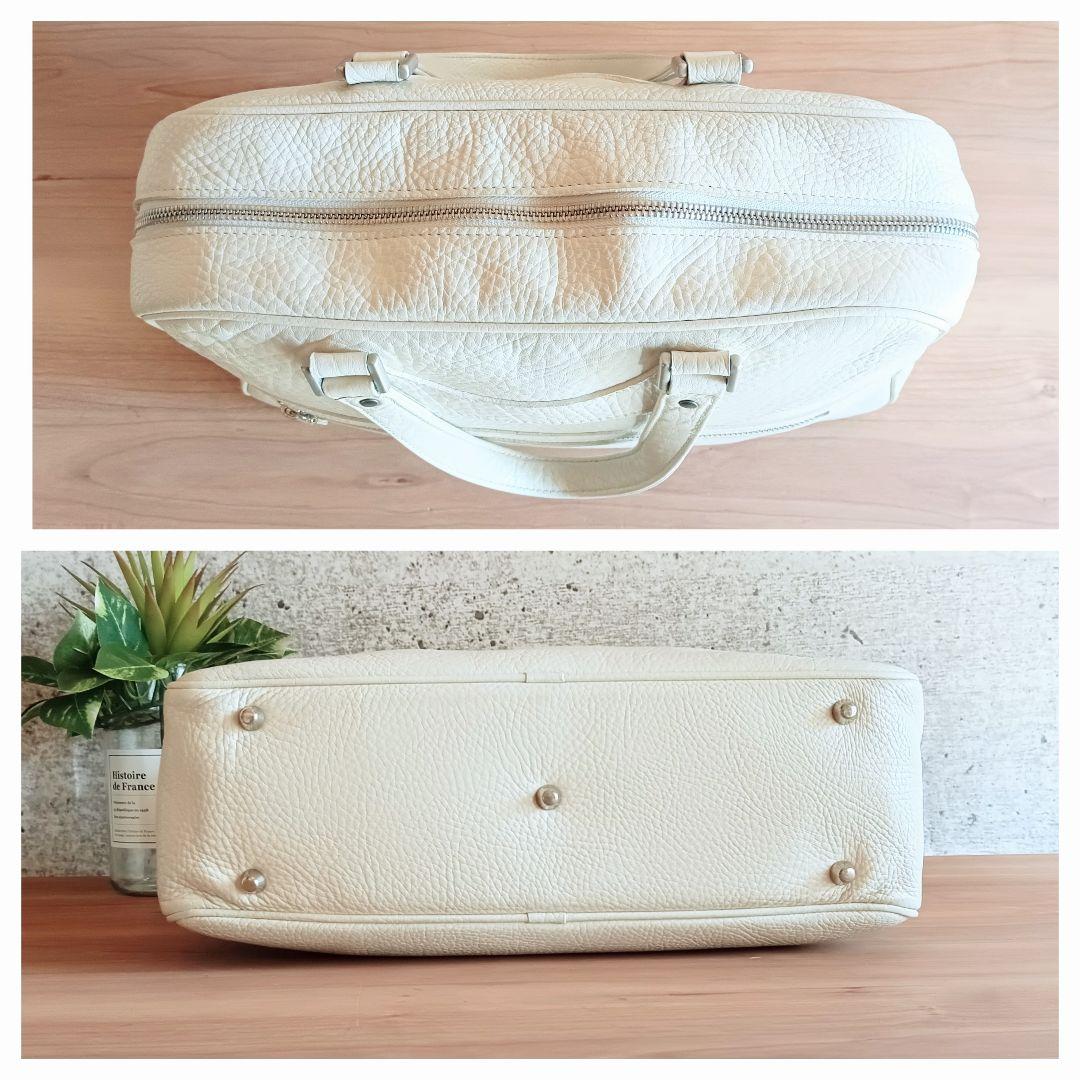 美品 ジャックルコー リスボン レザー トートバッグ 鞄 白 レディース メンズ