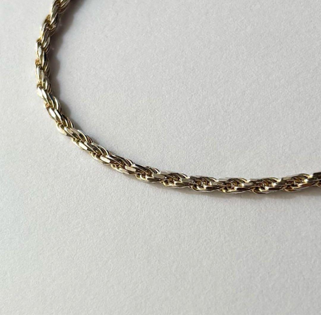 イタリア製 ヴィンテージ 925 × GP ツイストロープチェーンブレスレット