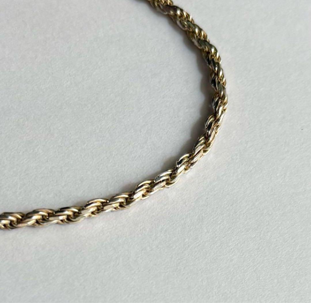 イタリア製 ヴィンテージ 925 × GP ツイストロープチェーンブレスレット