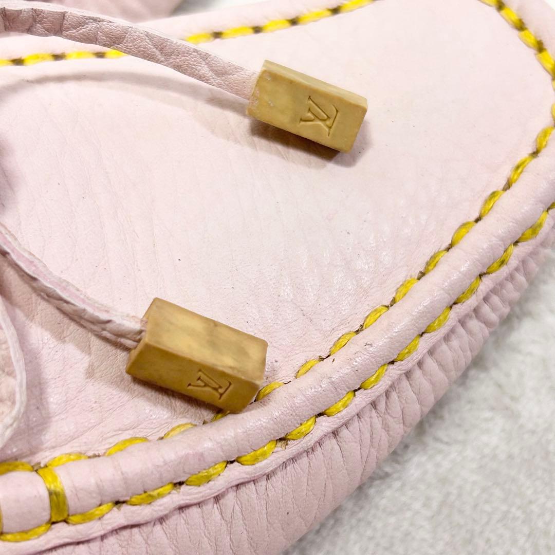 ルイ ヴィトン レザー ドライビングシューズ 37.5 ロゴリボン