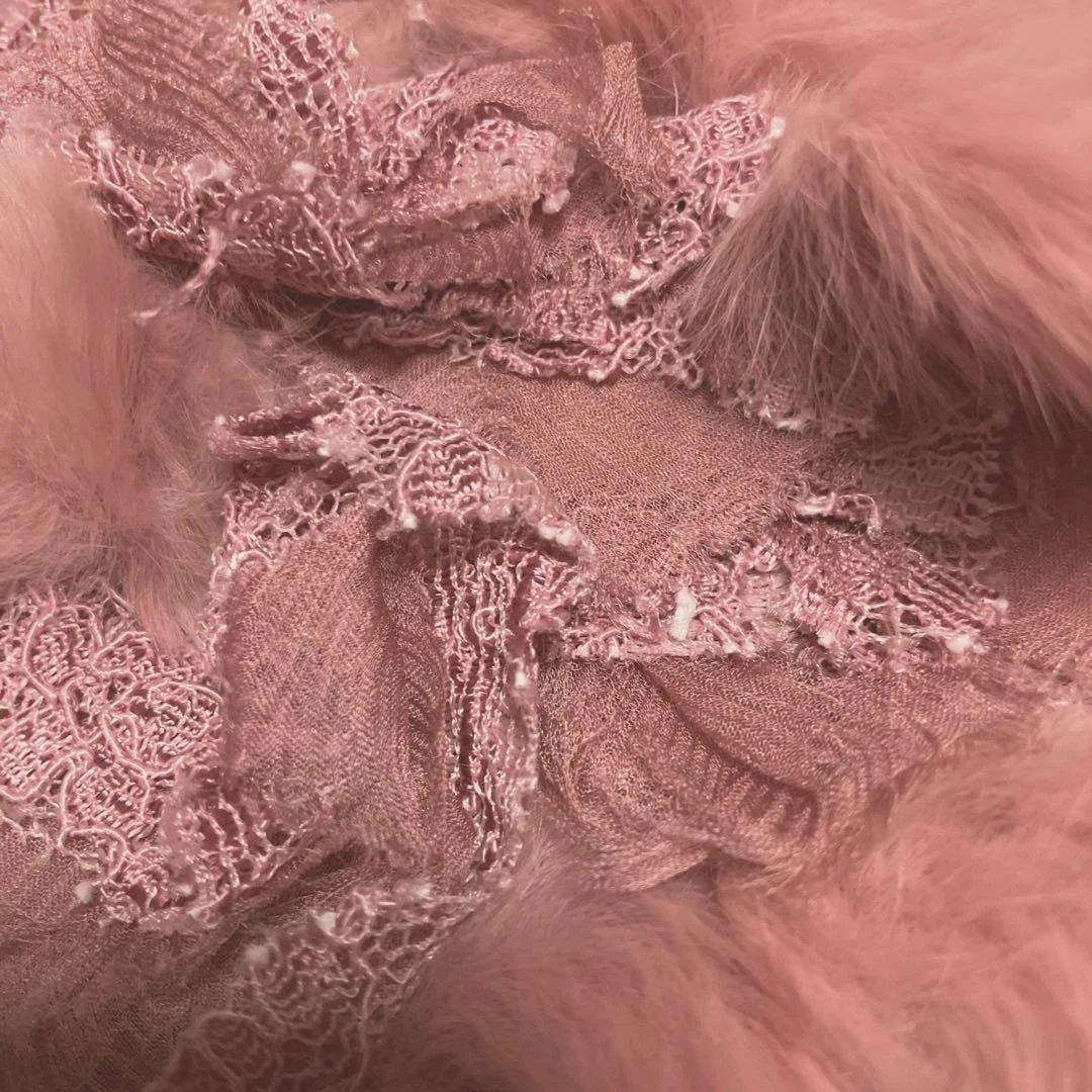 ［美品］エポカ　レッキスファー付きアンサンブル　サイズ40 ピンクラメ