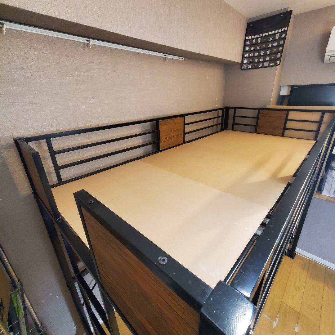 Chic ZONE ロフトベッド シングル パイプベッド デスク付き