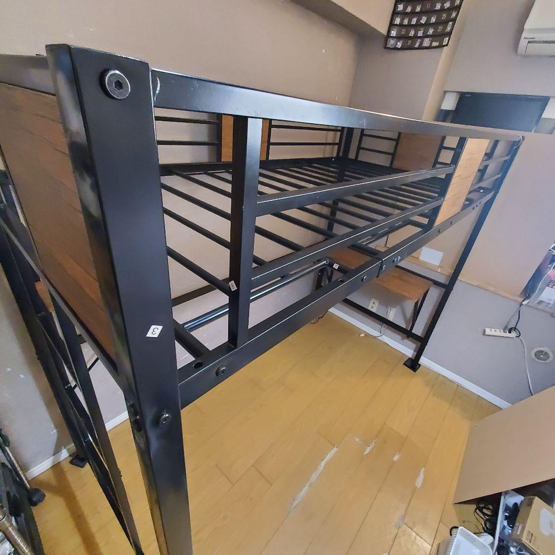 Chic ZONE ロフトベッド シングル パイプベッド デスク付き