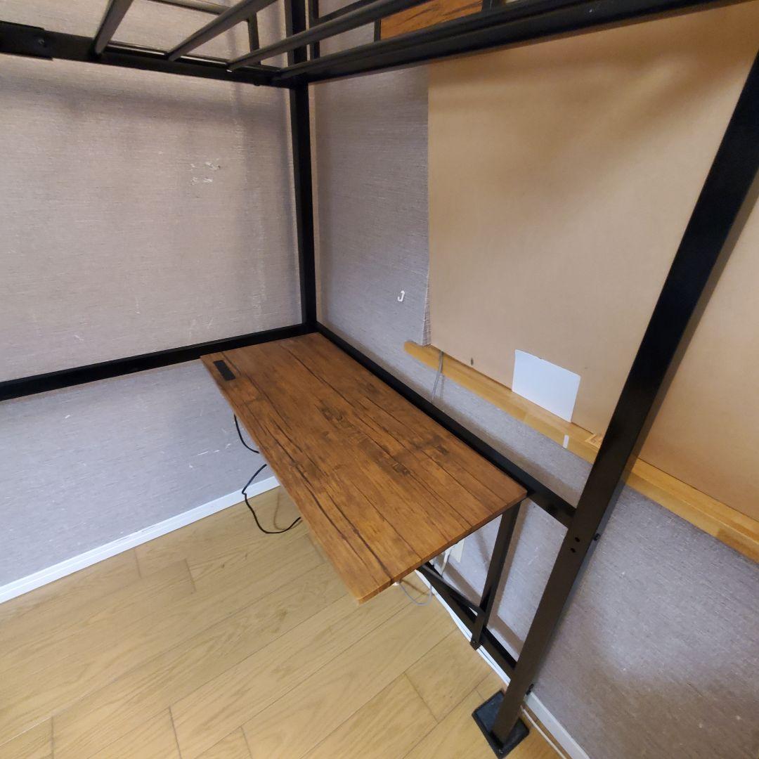 Chic ZONE ロフトベッド シングル パイプベッド デスク付き