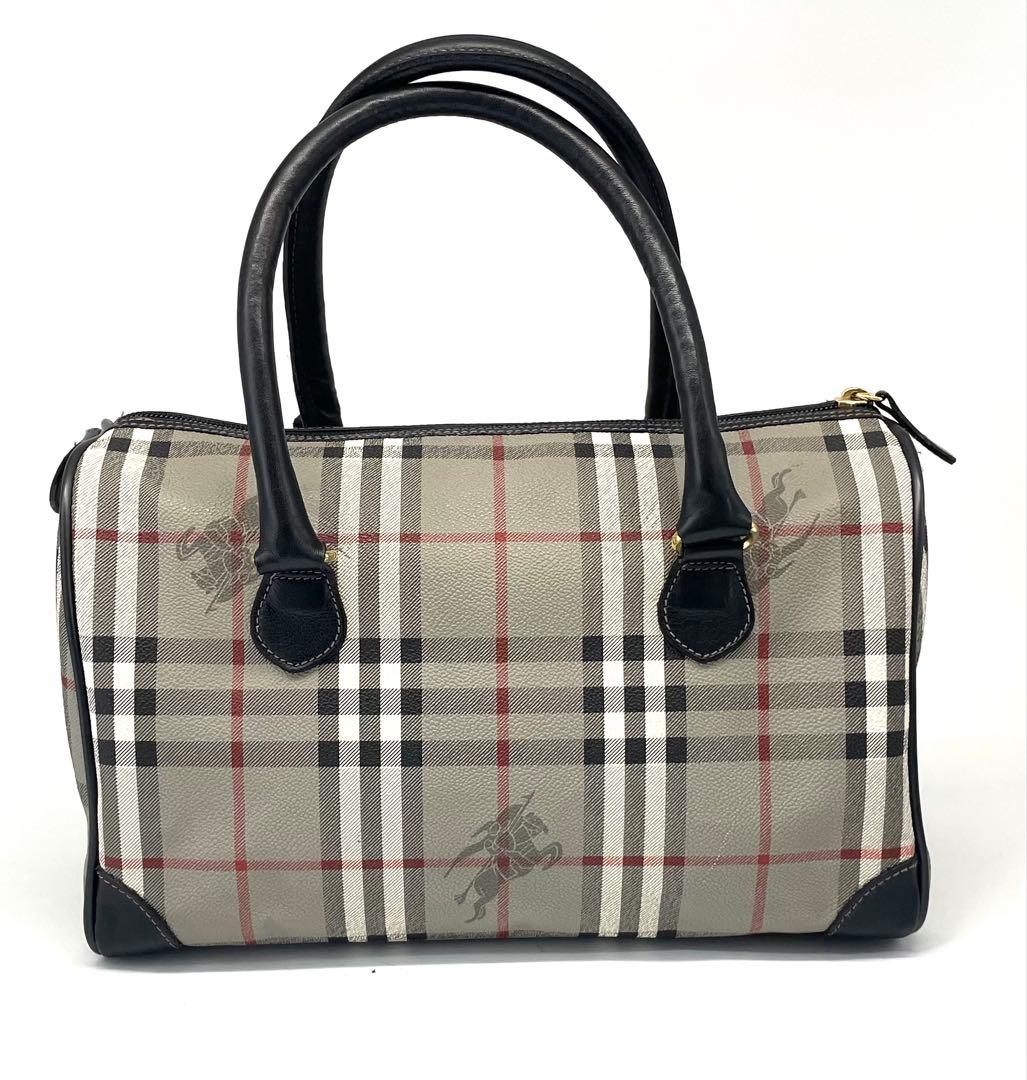 BURBERRY バーバリー ノバチェック ハンドバッグ ミニボストン グレー