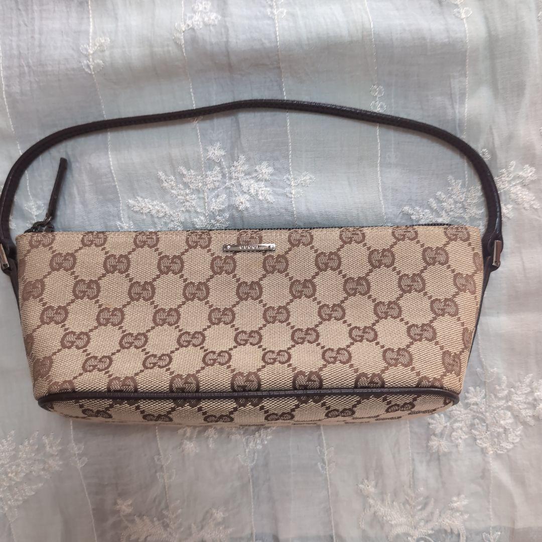 ✨GUCCI ✨GGパターンアクセサリーポーチ ベージュ/ブラウン