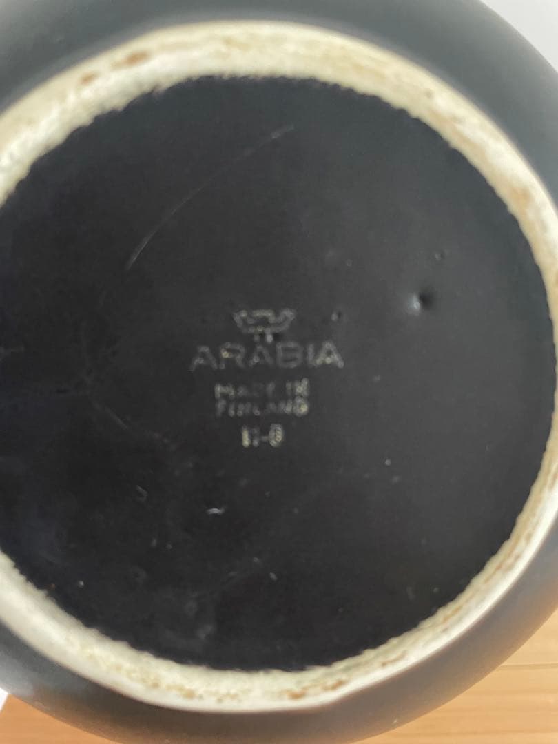 ARABIAアラビアGA-1ポット大　ヴィンテージ黒