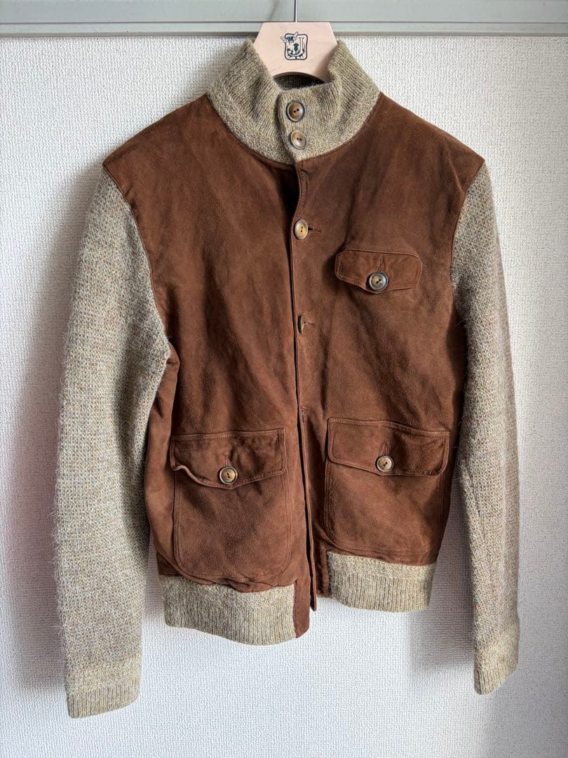 Ralph Lauren/スウェード・ニットコンビブルゾン/S