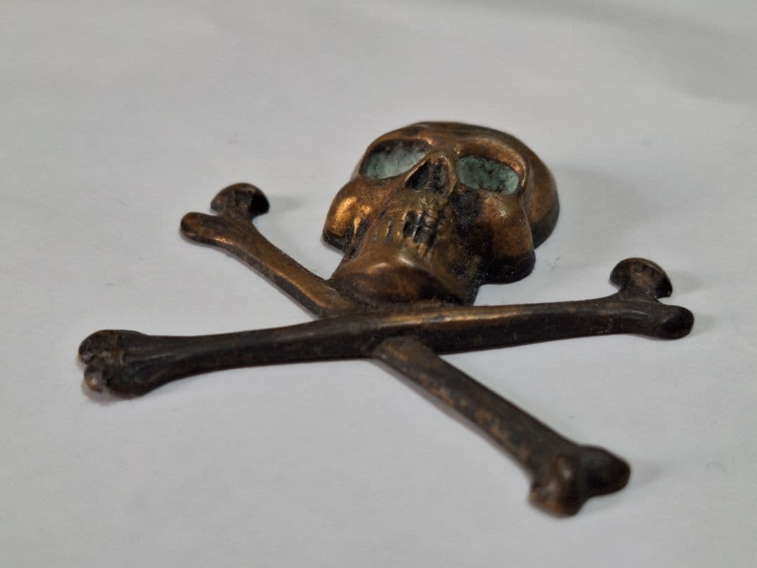 ヴィンテージ スカルボーン 真鍮？ 金属製 ドクロ ガイコツ レア 当時物
