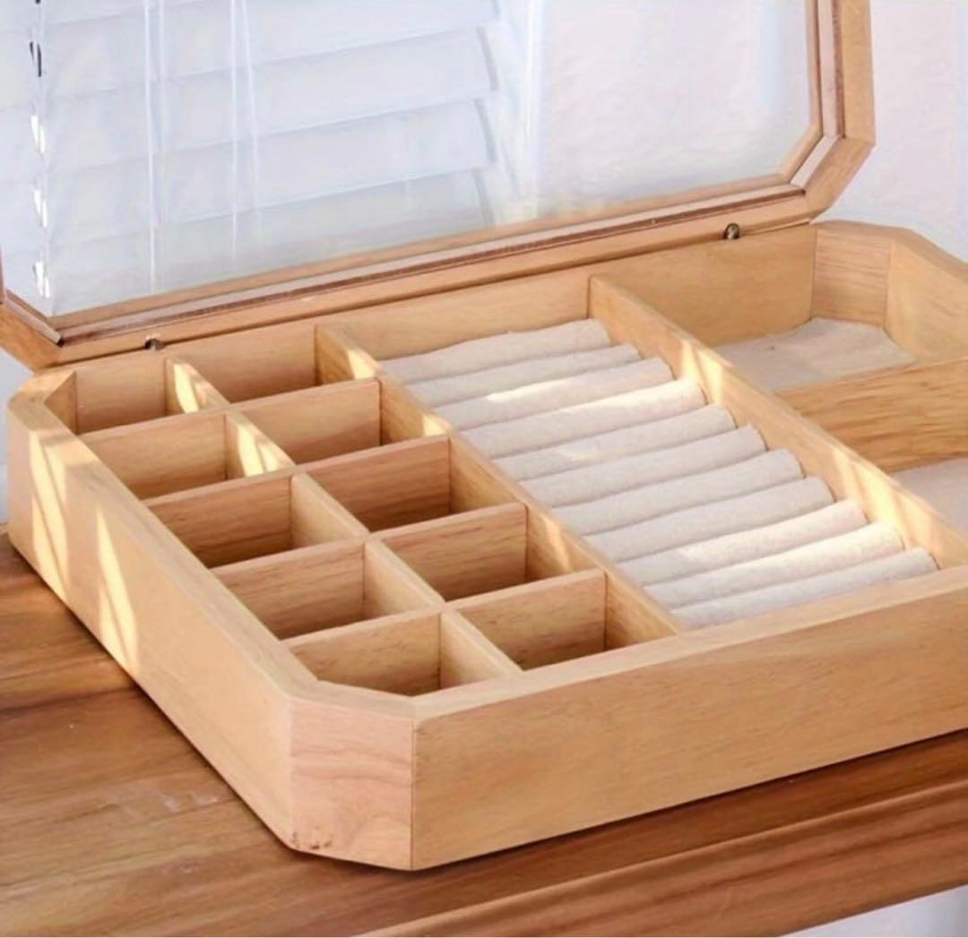 り*り様 ジュエリーボックス　木製　アクセサリーケース ウッド コレクションケー