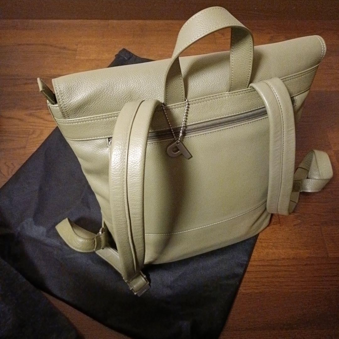 未使用品PICARD オリーブグリーン 本革フラップリュックサック