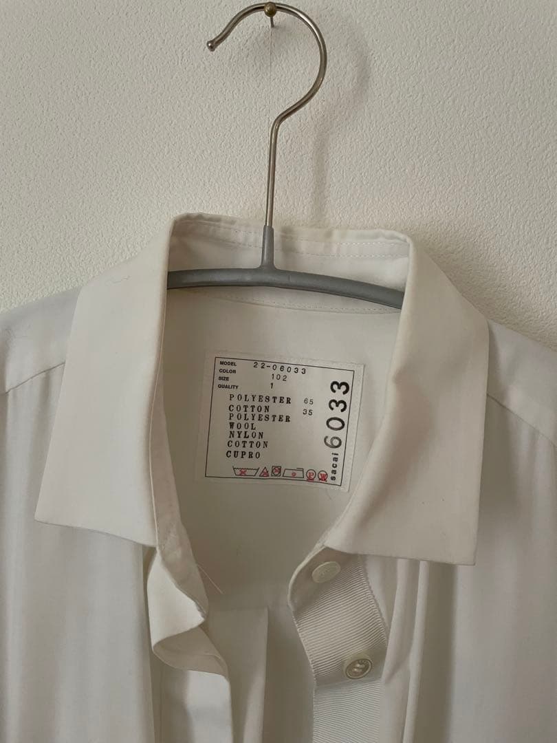 Sacai ホワイト/ブラック ワンピース