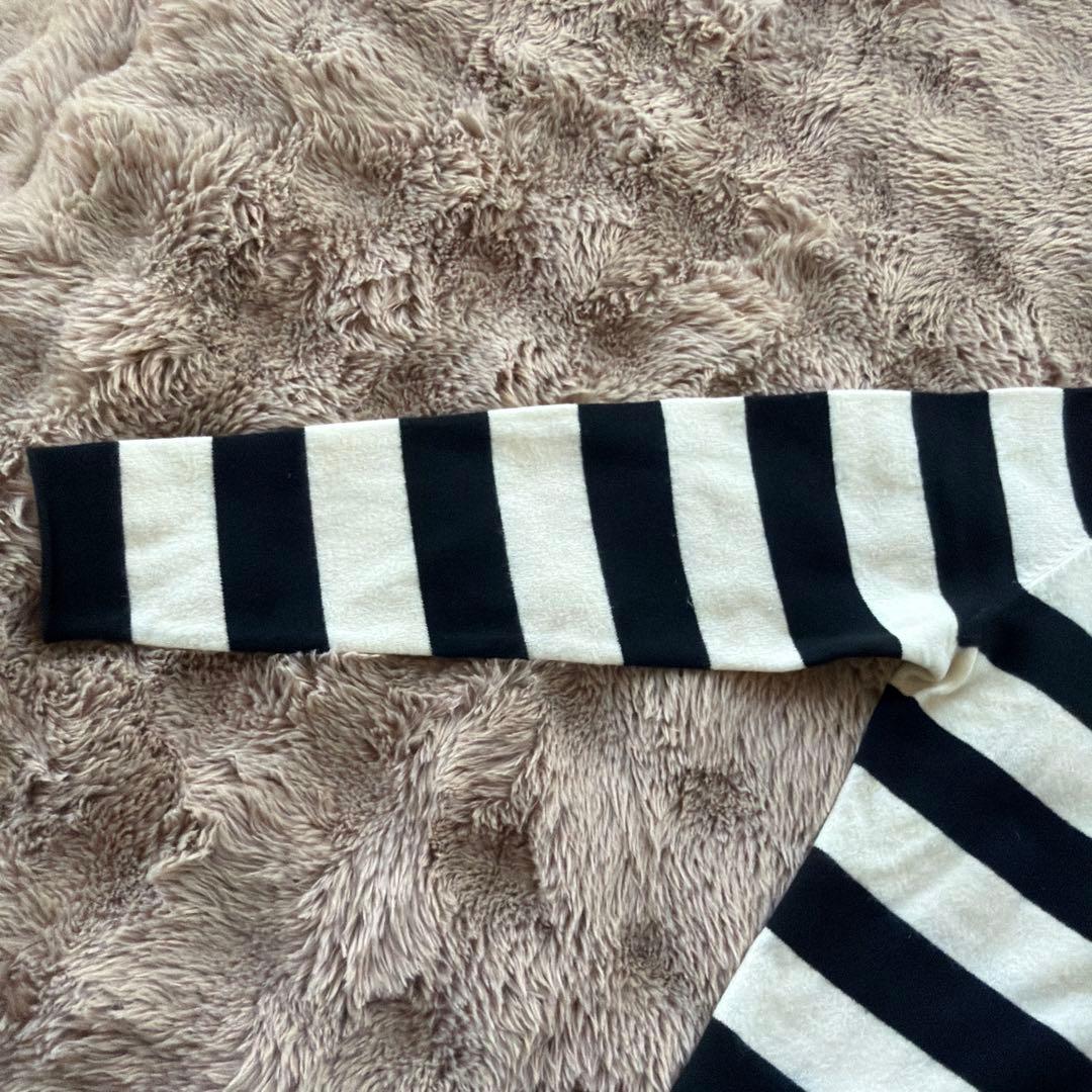 ルシアン ぺラフィネストライプ Vネックニット スカル刺繍付き