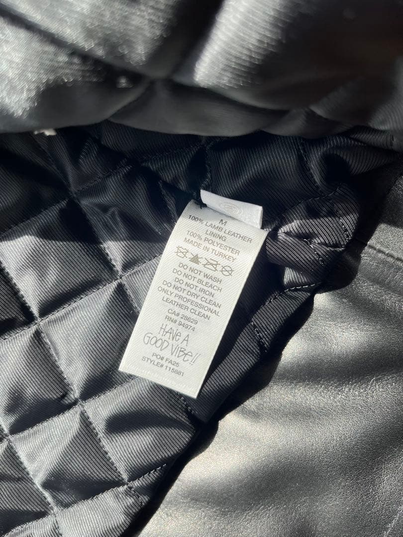 新品 黒M 25AW STUSSY BIKER JACKET LEATHER