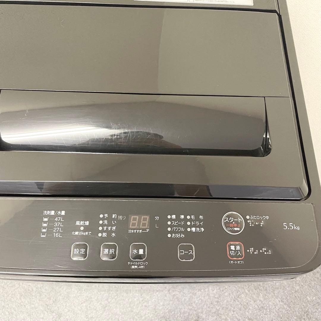 【高年式】RORO YWM-T55LK 縦型洗濯機本体 ブラック 2024年製