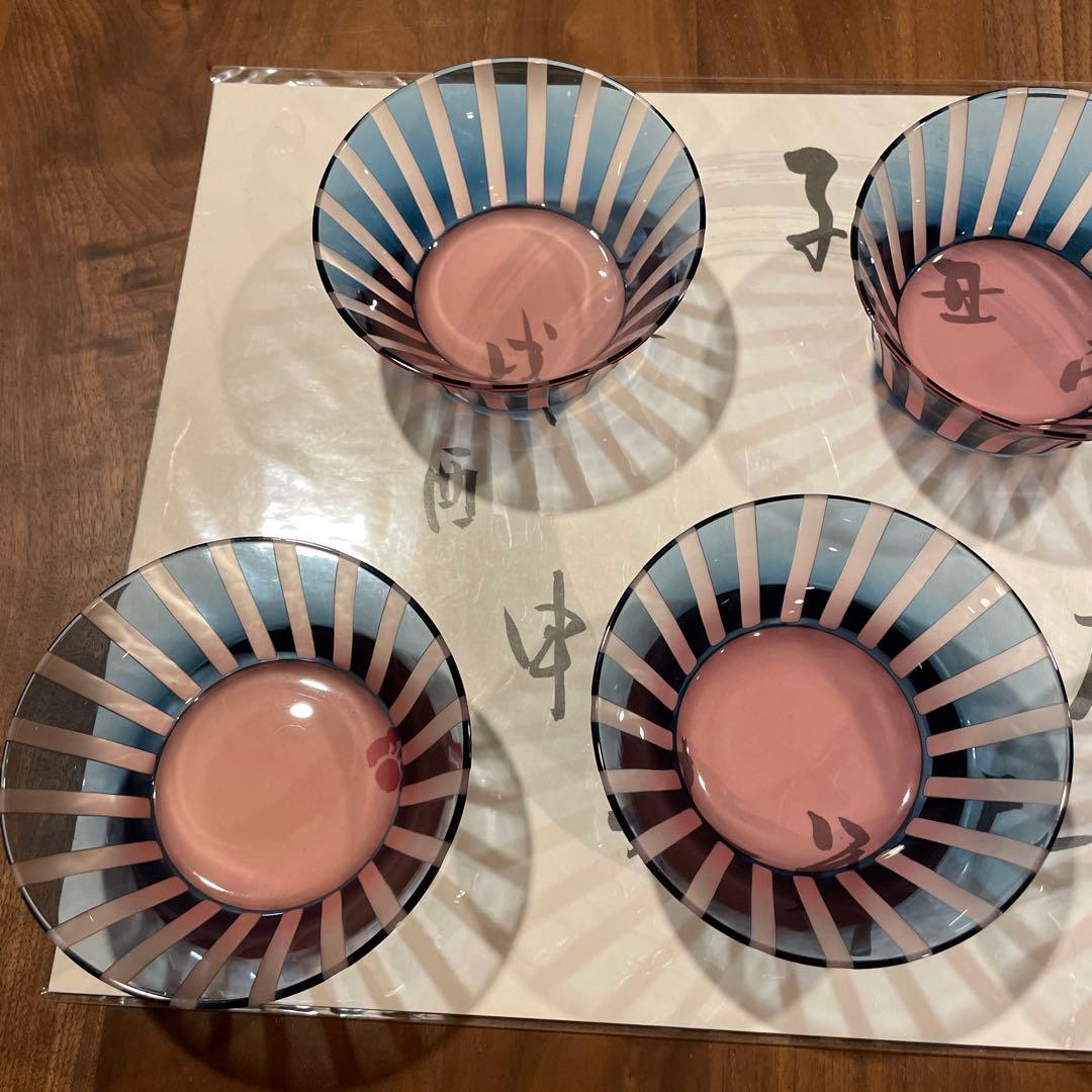 切子向付5客 堀口ガラス