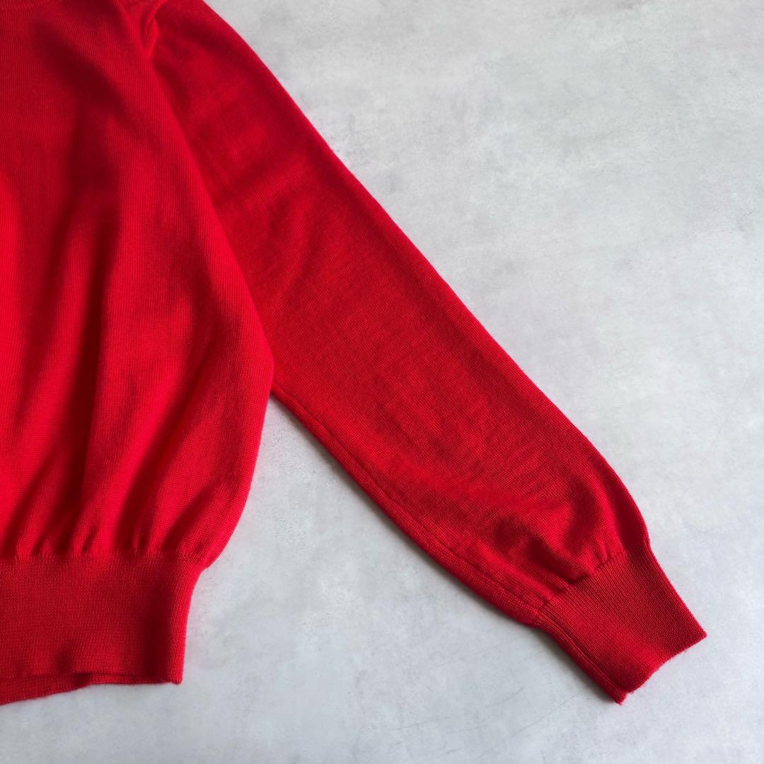 美品▲SLOANE スローン ウール クルーネック プルオーバー レッド 赤