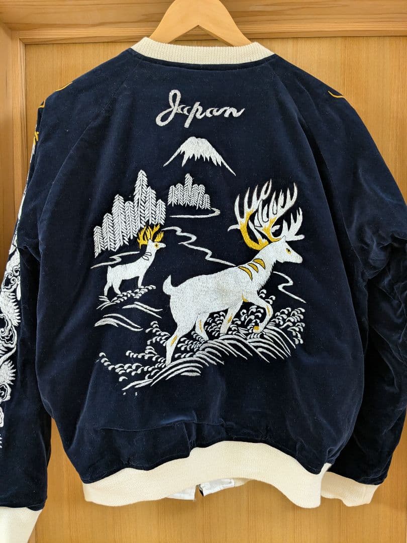 希少WAREHOUSE(ウエアハウス)別珍スカジャン リバーシブル鹿 虎刺繍 M
