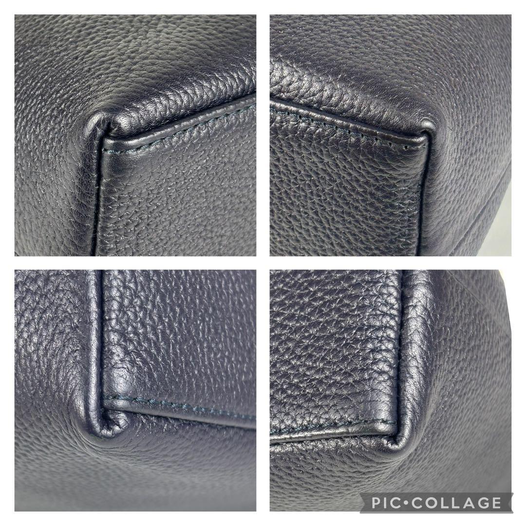 ✨極美品✨ HushTug レザー ビジネストートバッグ ネイビー