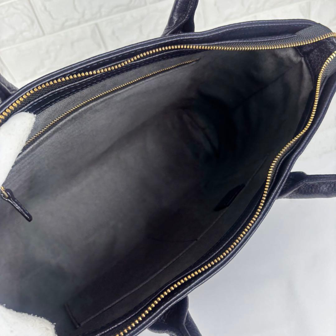 ✨極美品✨ HushTug レザー ビジネストートバッグ ネイビー