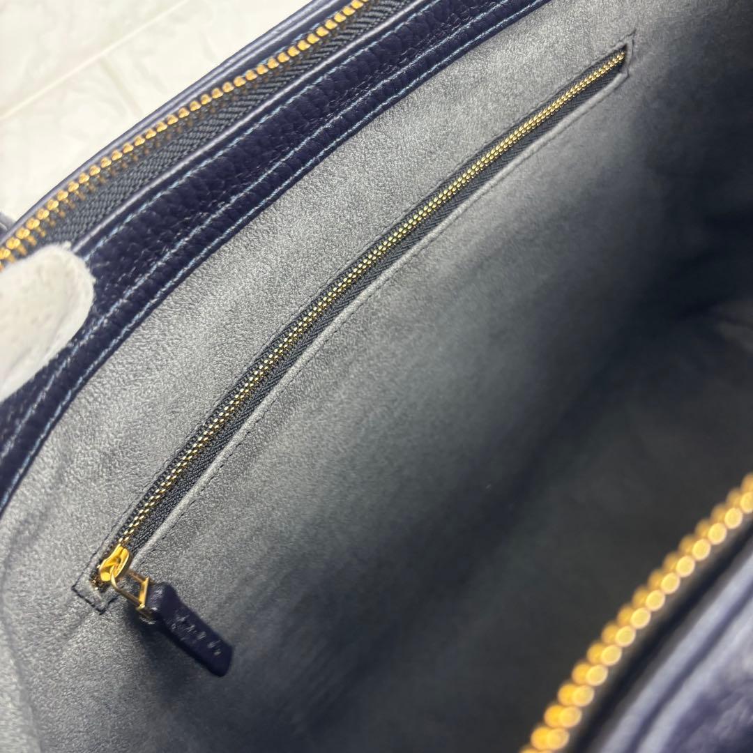 ✨極美品✨ HushTug レザー ビジネストートバッグ ネイビー