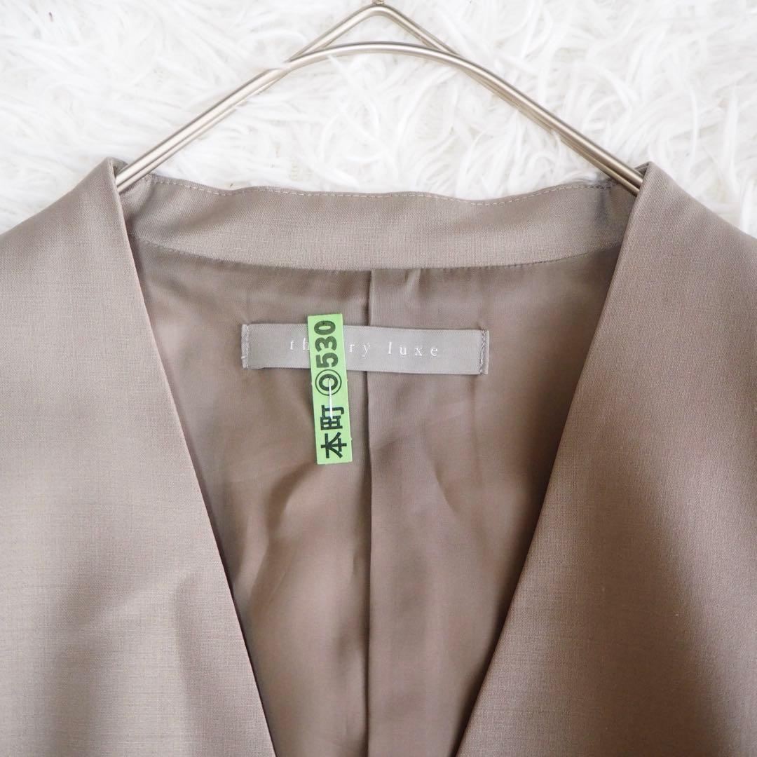 極美品 セオリーリュクス エグゼクティブ パンツスーツセット ノーカラー ダブル