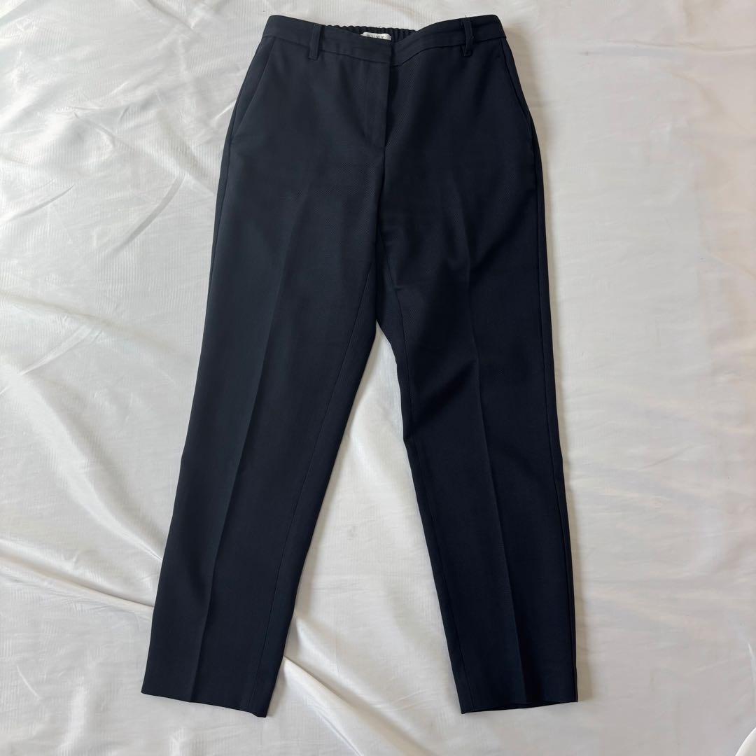 PLST ノーカラー セットアップ パンツスーツ Lサイズ 濃紺