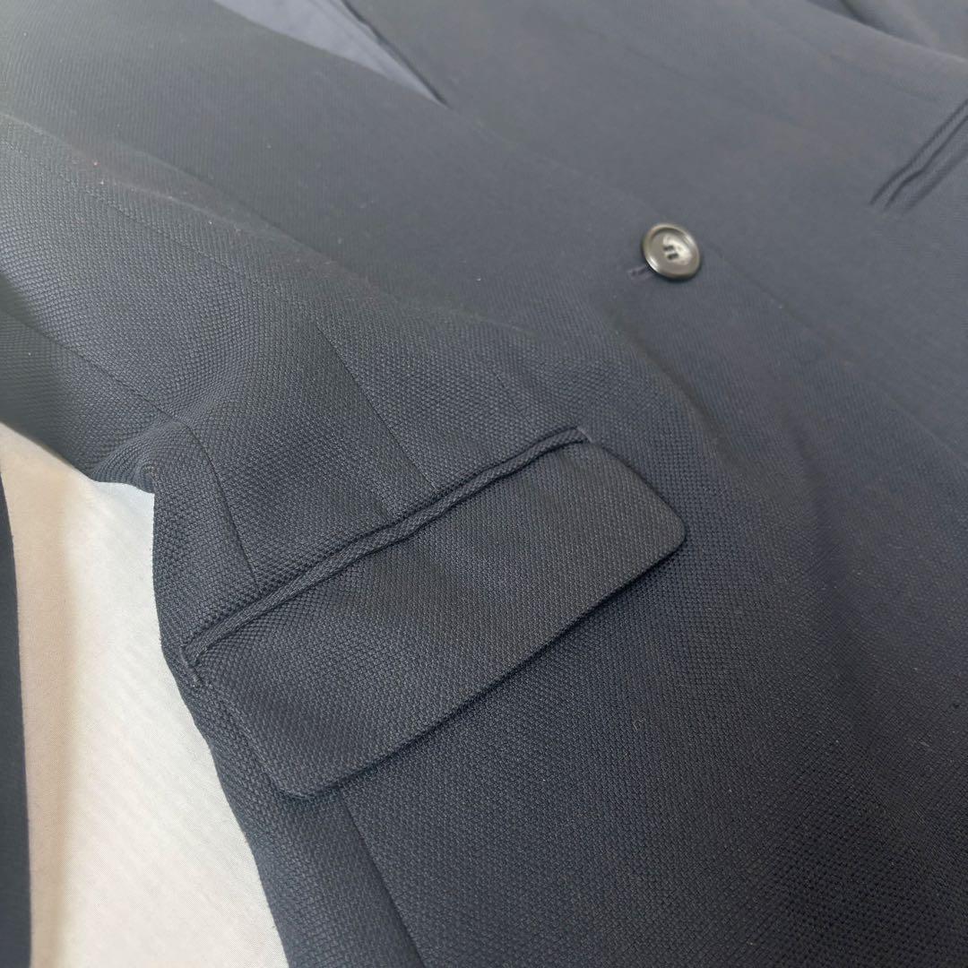 PLST ノーカラー セットアップ パンツスーツ Lサイズ 濃紺