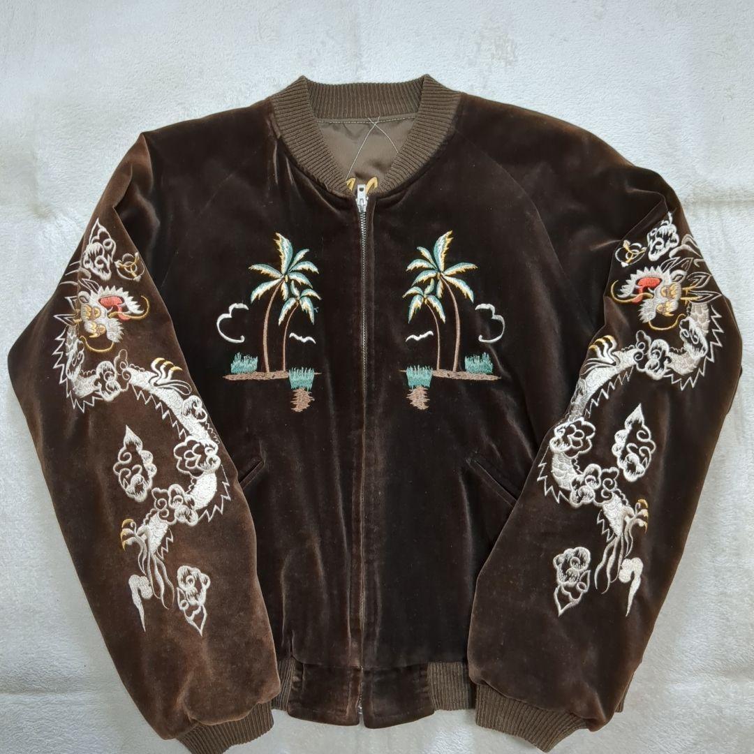 テーラー東洋 スカジャン 別珍 ハワイ ホノルル アロハ Mサイズ