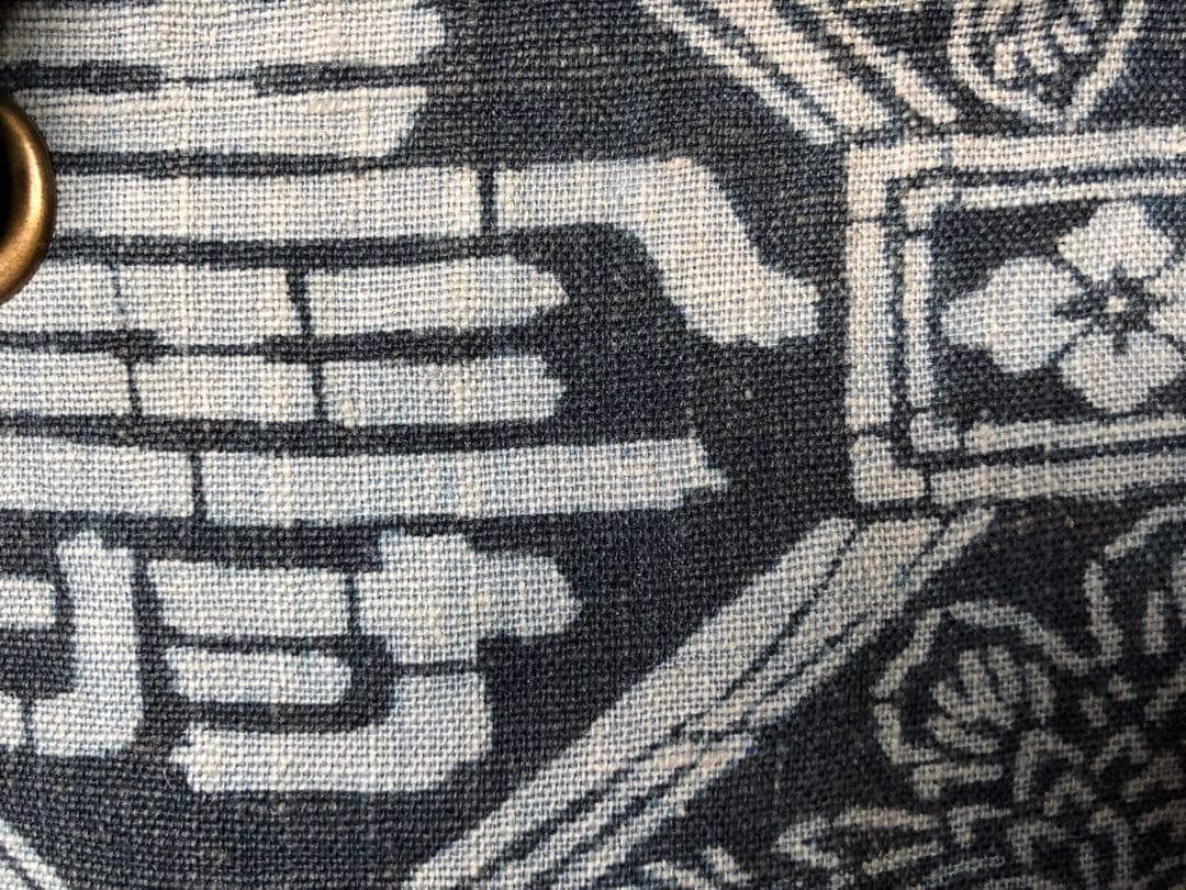 一閑張り　一閑張りバック　本藍染　型染　雪ん子　犬張子　張子犬　狛犬