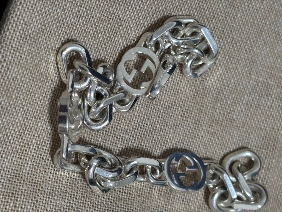 GUCCI インターロッキング　チェーン　ブレスレット　16号