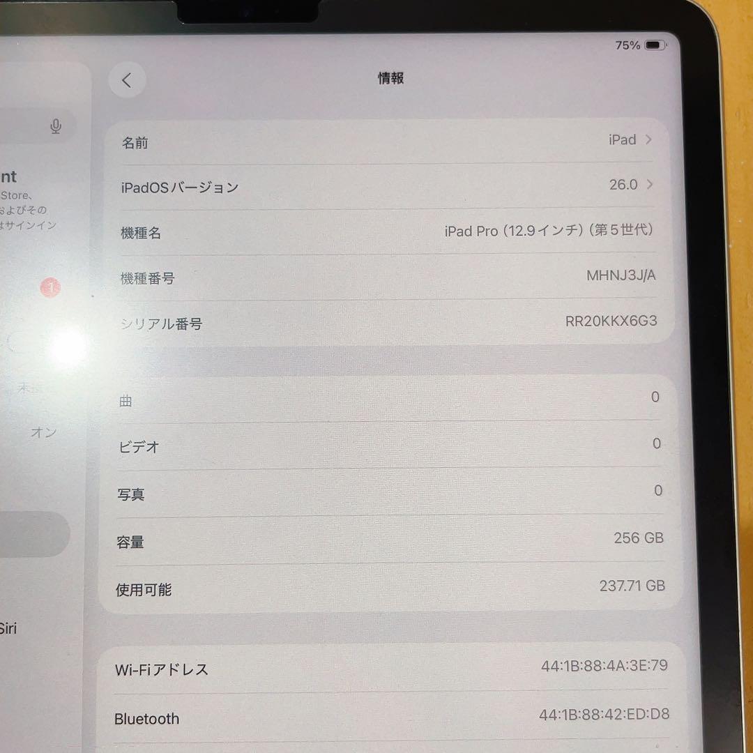 Wi-Fi 本体 iPad Pro 12.9 第5世代 128 GB 369